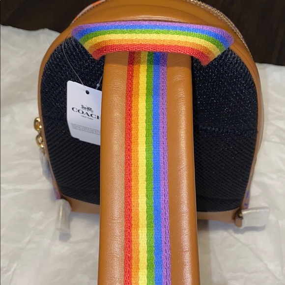 Coach Academy Pack In Rainbow Signature Canvas Bag - Picture 10 of 12